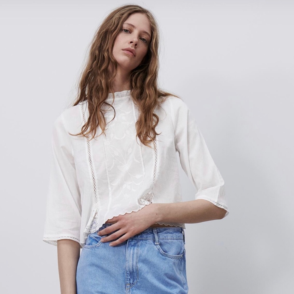 Zara white blouse